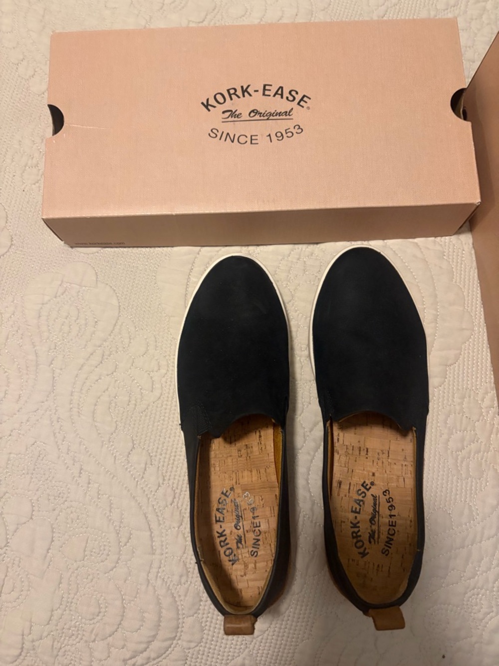 Kork-Ease Men’s Black Slip-On Loafers with White Outsole